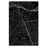 Mapa Lima black, (26.7 x 40 cm)