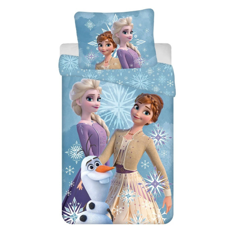Jerry Fabrics dětské povlečení FROZEN LEDOVÉ KRÁLOVSTVÍ WHITE SNOWFLAKE, modré, bavlna hladká, 1