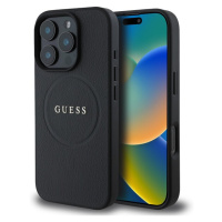 Guess PU Grained Classic Logo MagSafe kryt iPhone 16 Pro černý