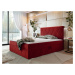 Moderní boxspring postel Silena 140x200cm, červená Magic Velvet