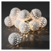 Konstsmide Christmas LED světelný řetěz kovové koule bílá, 10 zdrojů