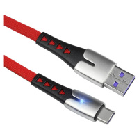 UC-008 | Typ-C 1M | USB 5A kabel s LED pro telefon červená