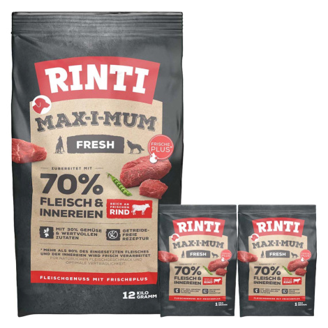 Rinti Max-i-Mum hovězí maso 12kg + 2x1kg gratis