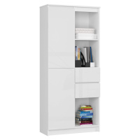 Ak furniture Skříň Rexa II 80 cm bílá lesk