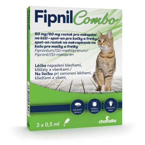 Fipnil Combo 50/60 mg spot-on kočky + fretky 3x0,5 ml