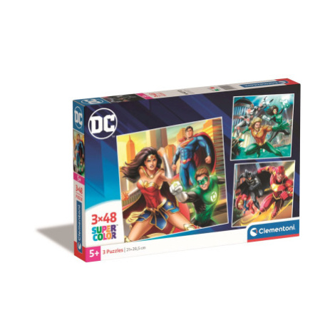 Clementoni - Puzzle 3x48 Square DC Comics Liga spravedlnosti
