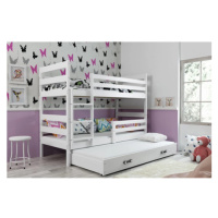 Dětská patrová postel ERYK s výsuvným lůžkem 90x200 cm - bílá Bílá