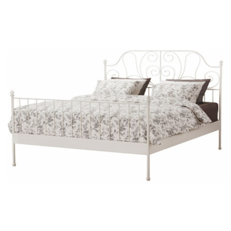 PENNATI kovová postel s roštem 140x200 cm, bílá Tempo Kondela
