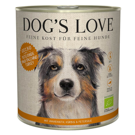 Dog's Love Bio krůtí maso s amarantem, dýní a petrželkou 12x800g