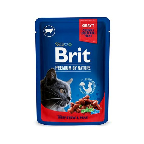 Brit Premium by Nature Cat Pouch with Beef Stew & Peas 6 × 100 g