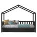 Antracitová domečková dětská postel z borovicového dřeva s výsuvným lůžkem a úložným prostorem 9