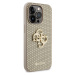 Guess PU Perforated 4G Glitter Metal Logo kryt iPhone 14 Pro zlatý