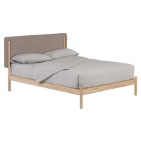 Dvoulůžková postel z kaučukového dřeva s roštem v šedo-přírodní barvě 160x200 cm Shayndel – Kave
