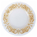 Skleněný talíř v bílo-zlaté barvě Villa d'Este Decoro, ø 32 cm