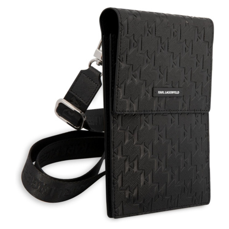 Taška Karl Lagerfeld Saffiano Monogram Wallet Phone Bag, černá