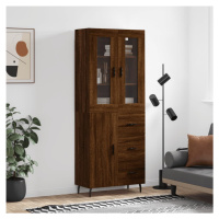 vidaXL Skříň highboard hnědý dub 69,5 x 34 x 180 cm kompozitní dřevo