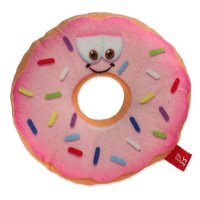 Hračka DOG FANTASY donut s obličejem růžový 12 cm 1 ks