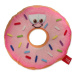 Hračka DOG FANTASY donut s obličejem růžový 12 cm 1 ks