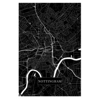 Mapa Nottingham black, 26.7 × 40 cm