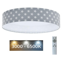 LED Stmívatelné svítidlo GALAXY KIDS LED/24W/230V hvězdičky šedá/bílá + DO