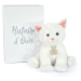 Plyšová kočička Baby Cat White Histoire d’ Ours bílá 18 cm v dárkovém balení od 0 měsíců