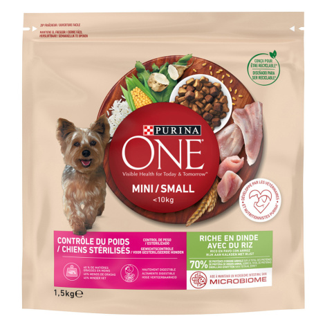 PURINA ONE Mini Weight Control / Sterilised Turkey & Rice - 9 kg (6 x 1,5 kg)