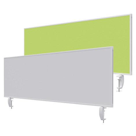 magnetoplan Dělicí stěna na stůl VarioPin, bílá tabule/plsť, šířka 1600 mm, zelená