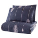 Modrý přehoz přes postel se 2 povlaky na polštář z ranforce bavlny Mijolnir Modena, 225 x 240 cm