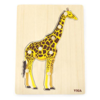 Dřevěná montessori vkládačka - žirafa Viga