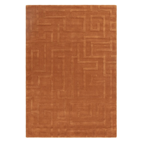 Vlněný koberec v cihlové barvě 160x230 cm Maze – Asiatic Carpets
