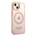 Guess GUHMP14SHTCMP hard silikonové pouzdro iPhone 14 6.1" pink Gold Outline Translucent MagSafe