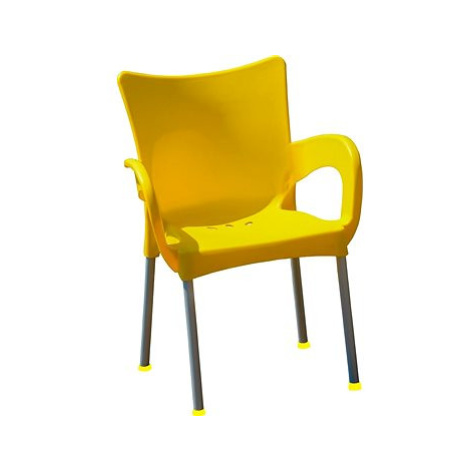 MEGAPLAST Židle zahradní SMART plast, AL nohy, žlutá