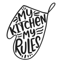 Ilustrace My Kitchen My Rules Inscription, Artrise, 40 × 40 cm