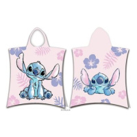 Jerry Fabrics Plážová osuška/pončo Lilo a Stitch Pink 50 × 115 cm