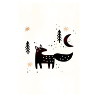 Ilustrace Little Winter Fox, Kubistika, 26.7 × 40 cm