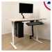 Rauman Výškově nastavitelný stůl OfficeTech A, 120 x 80 cm, šedá podnož, wenge