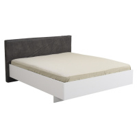 Moderní manželská postel aubrey 160x200cm - bílá/šedá