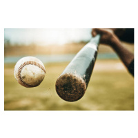 Fotografie Baseball hit, sports and athlete on, PeopleImages, 40 × 26.7 cm