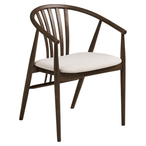 Tmavě hnědá jídelní židle s područkami z dubového dřeva Agustin – House Nordic