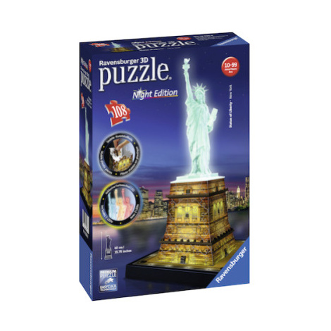 Puzzle 3D Socha svobody noční edice 108 dílků RAVENSBURGER