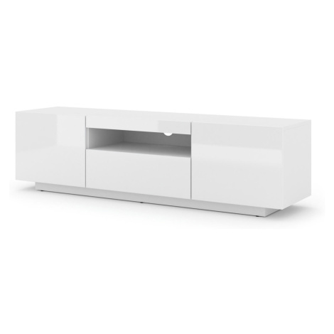 ARTBm TV stolek AURA 150 | bílý lesk Variant: bez LED osvětlení