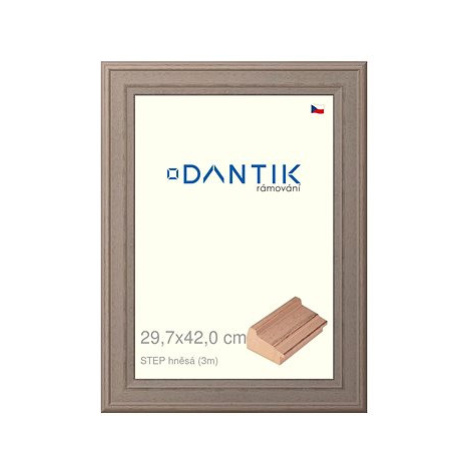 DANTIK rámeček 29,7 × 42, STEP hnědý plexi čiré