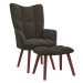 Relaxační křeslo se stoličkou tmavě šedé samet, 328063