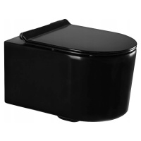 MEXEN/S Sofia Závěsná WC mísa včetně sedátka s slow-slim, z duroplastu, černá matná 30540185