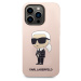 Karl Lagerfeld Liquid Silicone Ikonik NFT kryt iPhone 15 Pro růžový