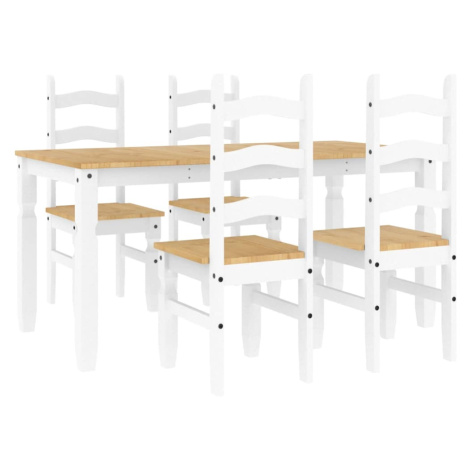 vidaXL Jídelní set ze 5 kusů "Panama" Bílé masivní dřevo borovice