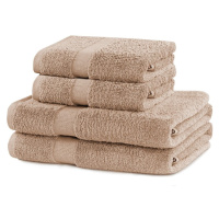 Béžové froté bavlněné ručníky a osušky v sadě 4 ks Marina – DecoKing