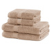 Béžové froté bavlněné ručníky a osušky v sadě 4 ks Marina – DecoKing