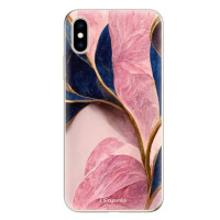 iSaprio Pink Blue Leaves pro iPhone XS