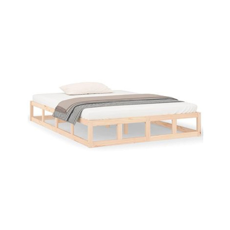 Rám postele 200 × 200 cm masivní dřevo, 820816 SHUMEE